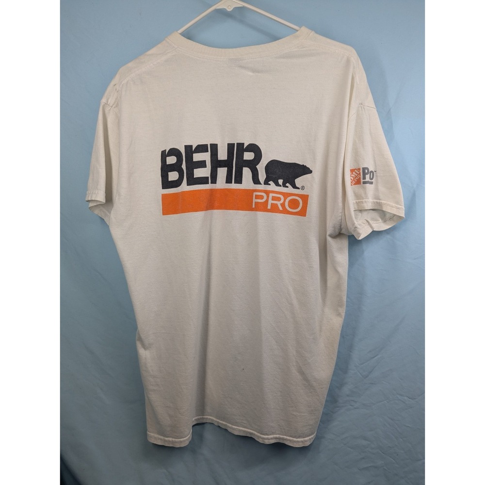 Home Depot Pro Extra Behr Pro Paint Short Sleeve White Orange T-Shirt LARGE - Picture 3 of 5